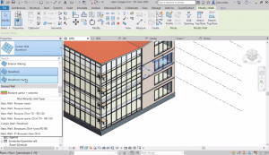 Curtain Walls - смяна на растер и панели. Underlay. Проекция на софит с пунктир. Колони