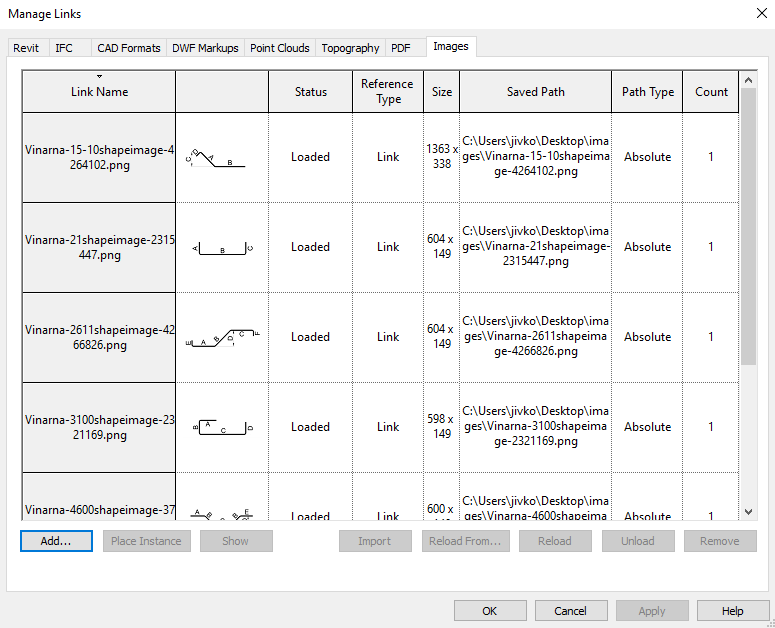 Revit 2021 вмъкване на картинки като линкове